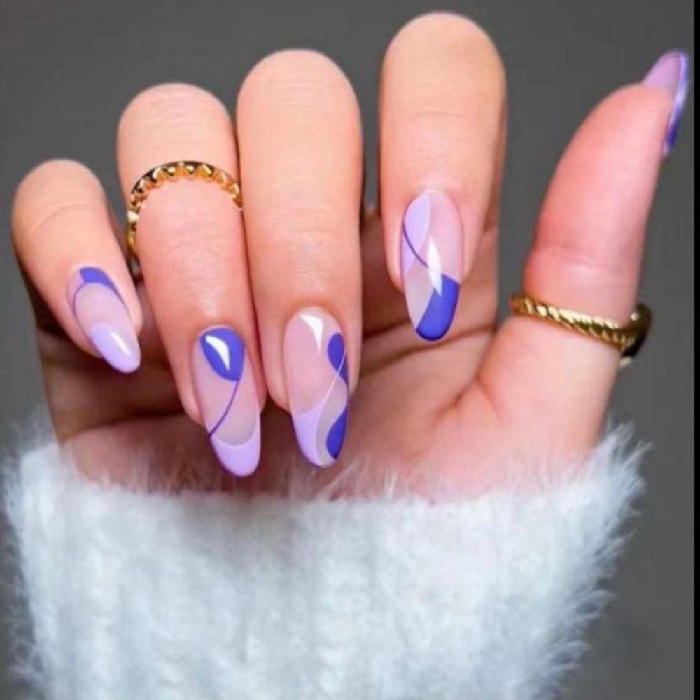 Purple tone press on nails